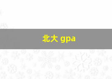 北大 gpa